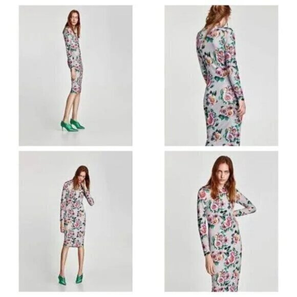 Zara Floral Midi Dress - Multicolor - Picture 2 of 12